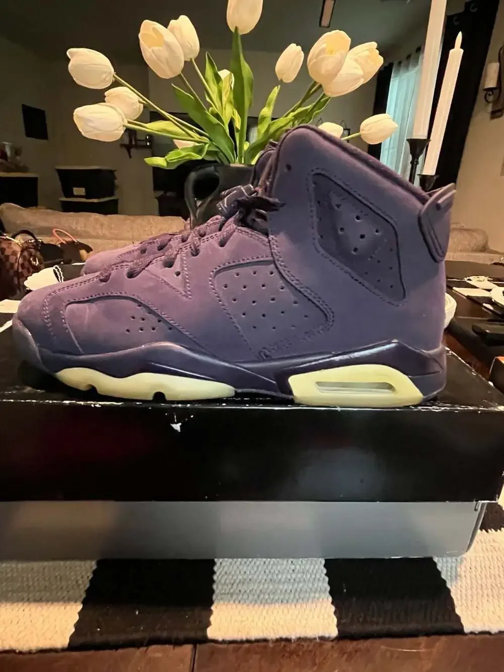Air Jordan 6 Retro GG 'Purple Dynasty' Basketball Shoes 7.5 youth
